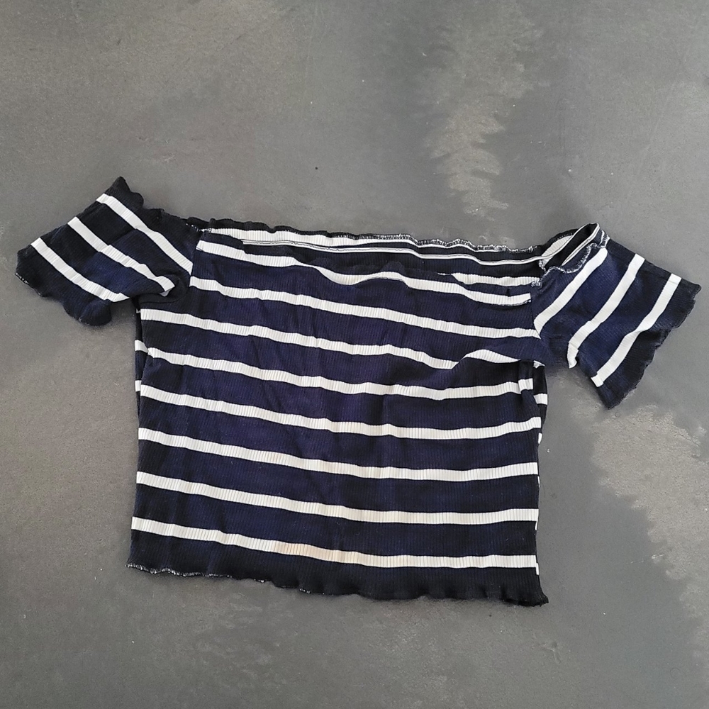 Navy and white croptop